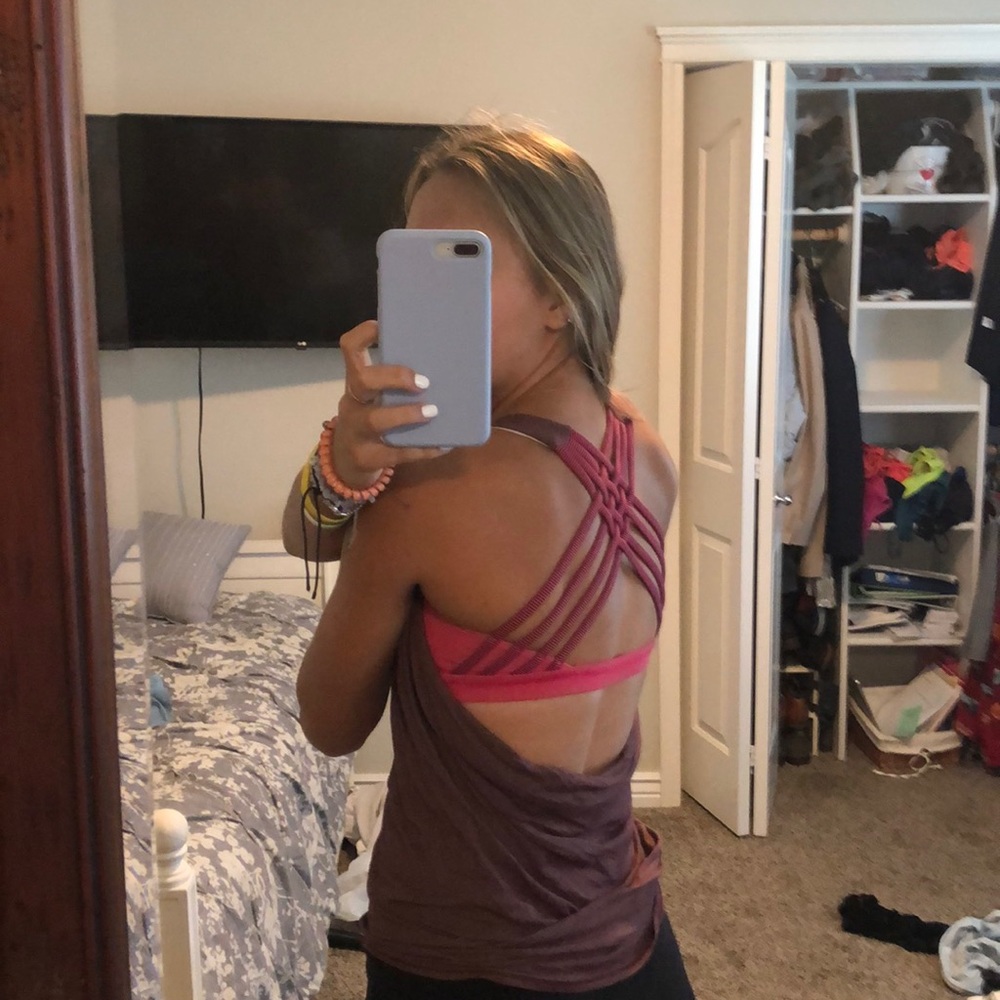 Purple and pink lululemon strappy tank